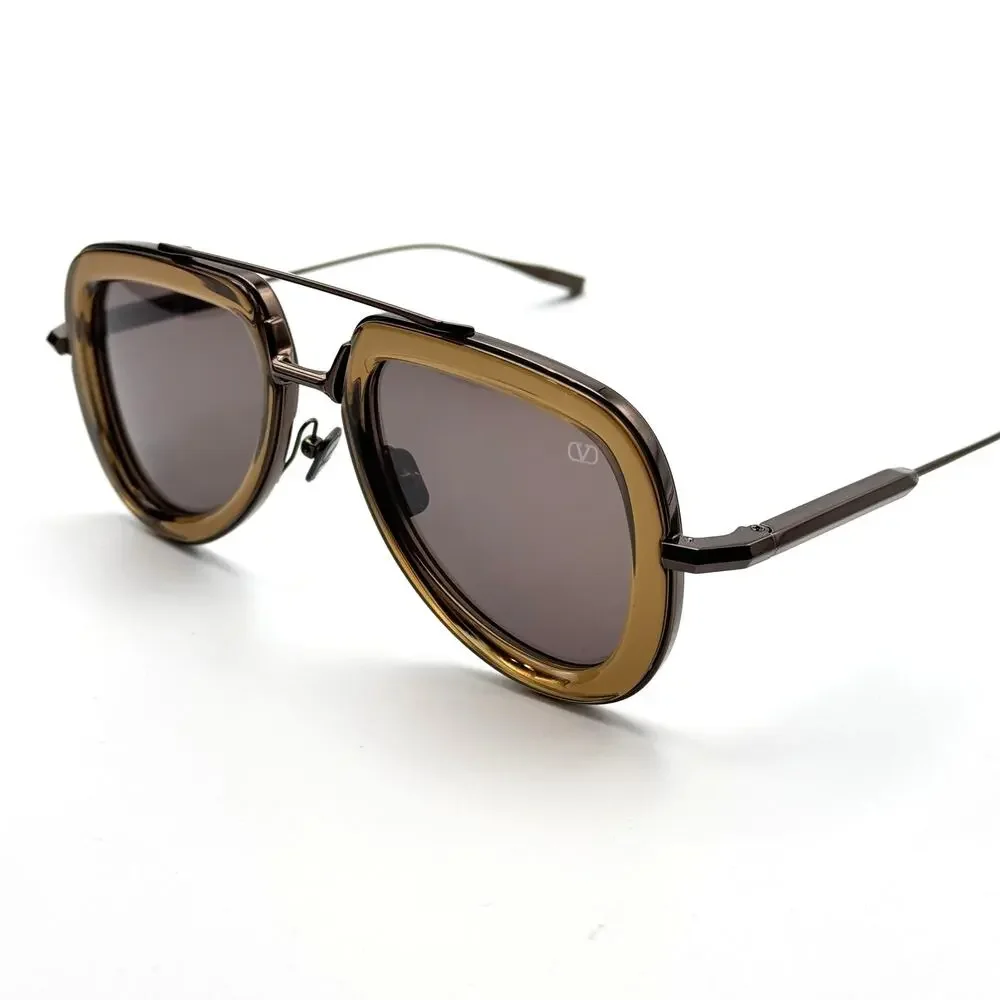 Valentino Sunglasses V-LSTORY VLS-129D Brown Aviator Frame Brown Lens 50-21-140